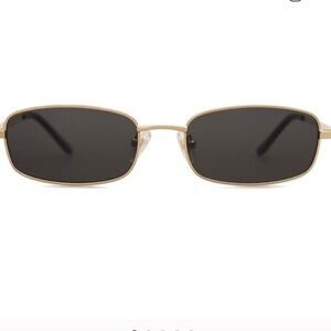 Sojos Gold Rectangle Sunglasses for Women